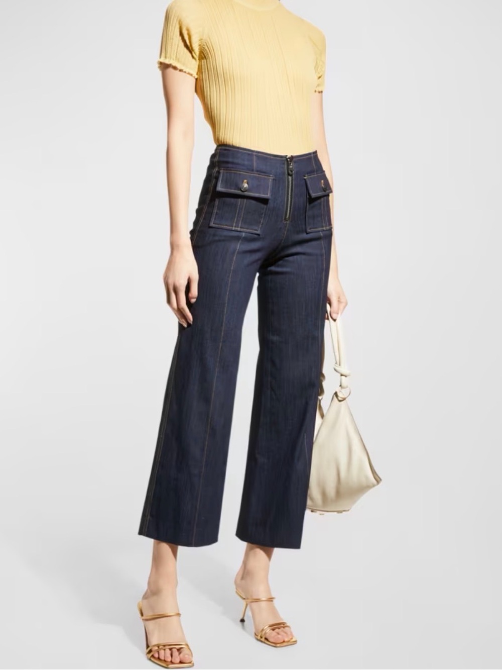 Cinq a’ Sept Azure Wide Leg Stitch Pants